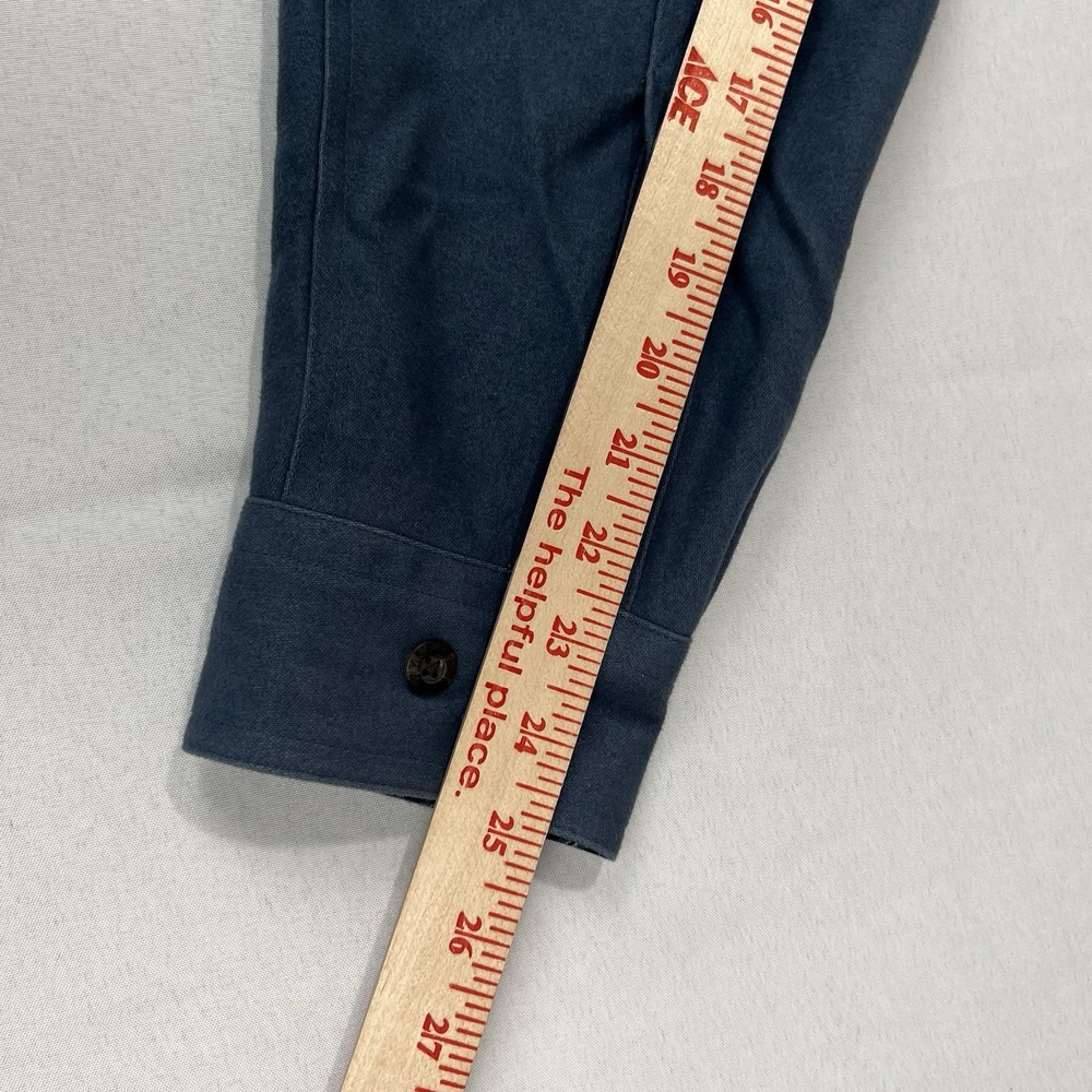Levis‎ Chamois Flannel Shirt XL Jacket Shacket Pockets Lined Slate Blue - Picture 12 of 12